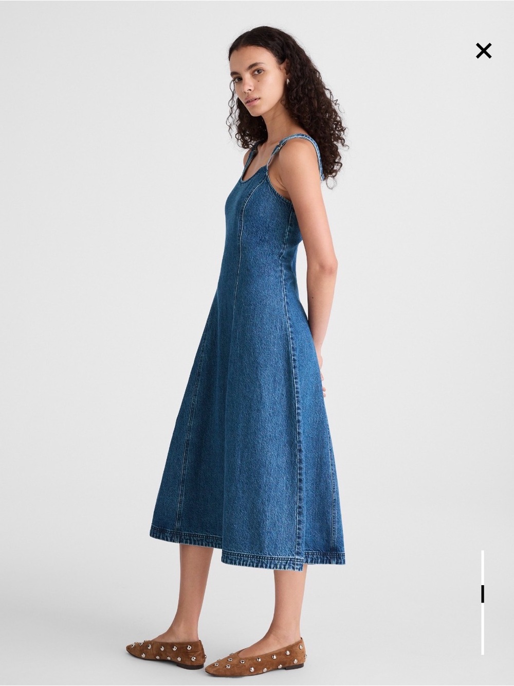 Madewell Denim Scoopneck Midi Dress Size Small
